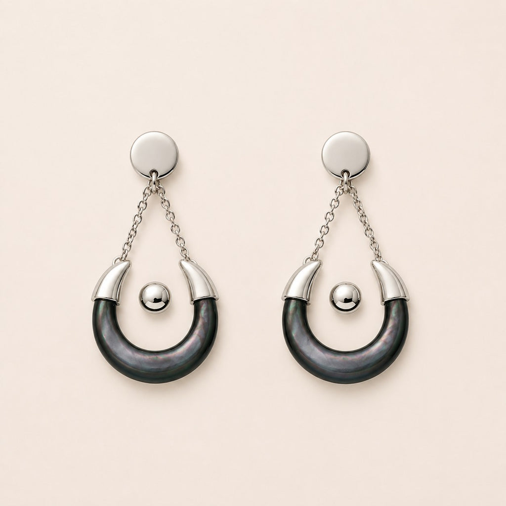 Bin Assaf Letter N — Handmade Sterling Silver .925 Earrings