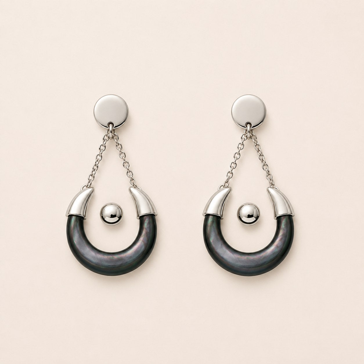 Bin Assaf Letter N — Handmade Sterling Silver .925 Earrings
