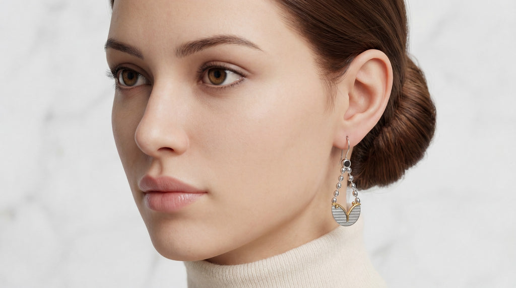 Bin Assaf Bin Assaf Logo — Handmade Sterling Silver .925 Earrings