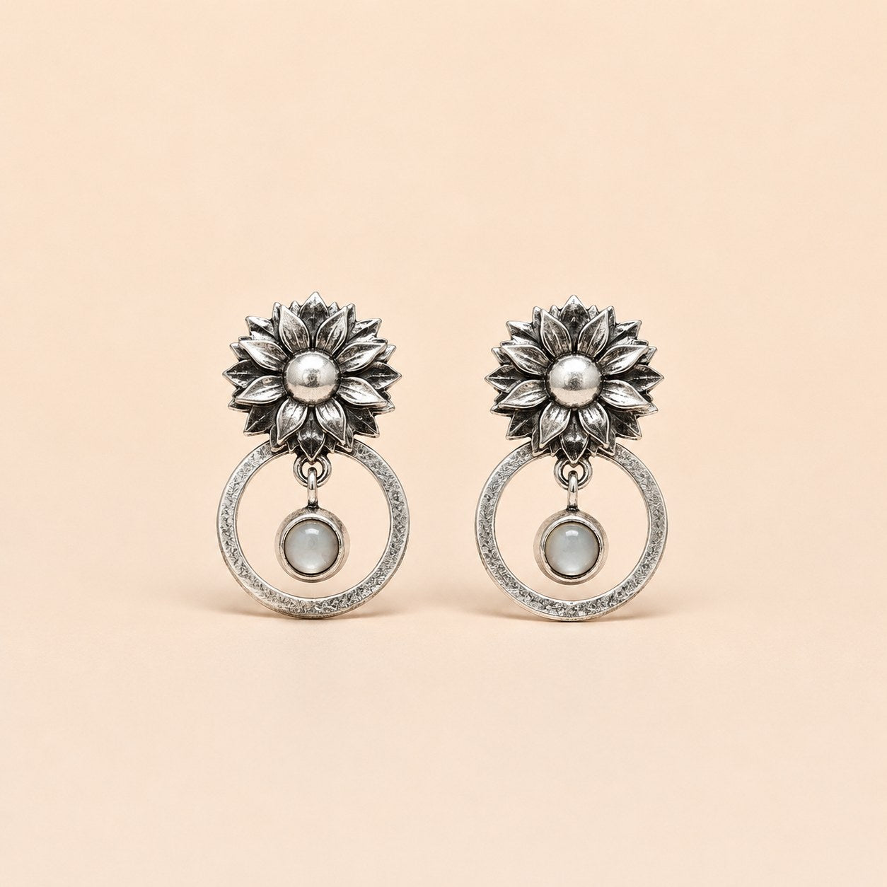 Bin Assaf Van Gogh Rose — Handmade Sterling Silver .925 Earrings