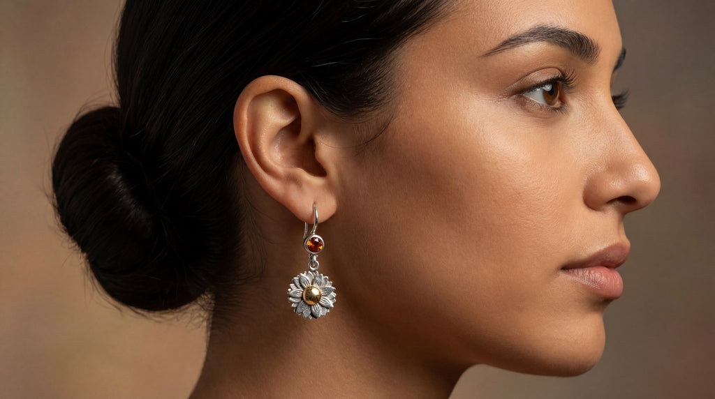 Bin Assaf Van Gogh Rose — Handmade Sterling Silver .925 Earrings