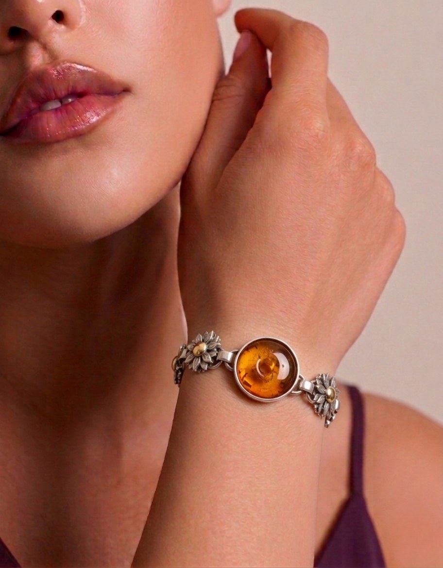 Bin Assaf Van Gogh Rose — Handmade Sterling Silver .925 Link Bracelet