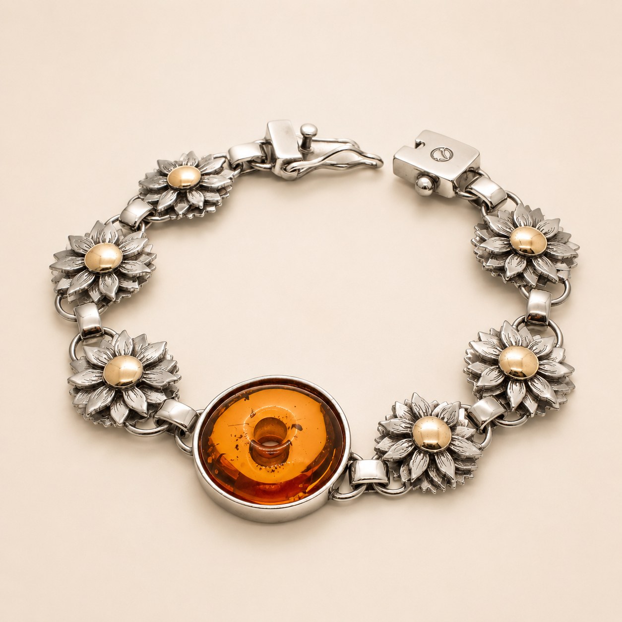 Bin Assaf Van Gogh Rose — Handmade Sterling Silver .925 Link Bracelet