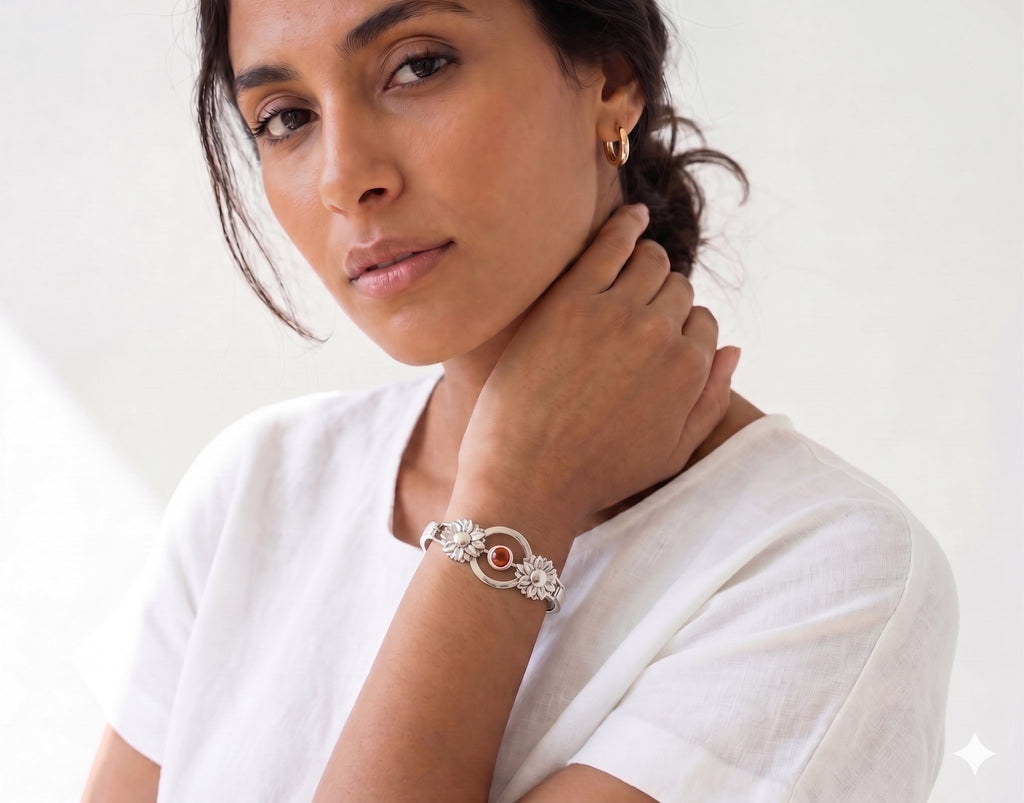 Bin Assaf Van Gogh Rose — Handmade Sterling Silver .925 Link Bracelet