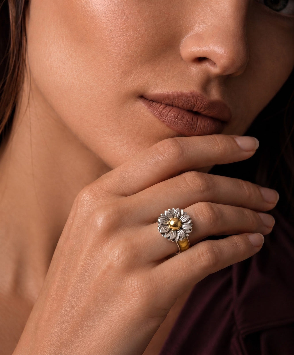 Bin Assaf Van Gogh Rose — Handmade Sterling Silver .925 Ring