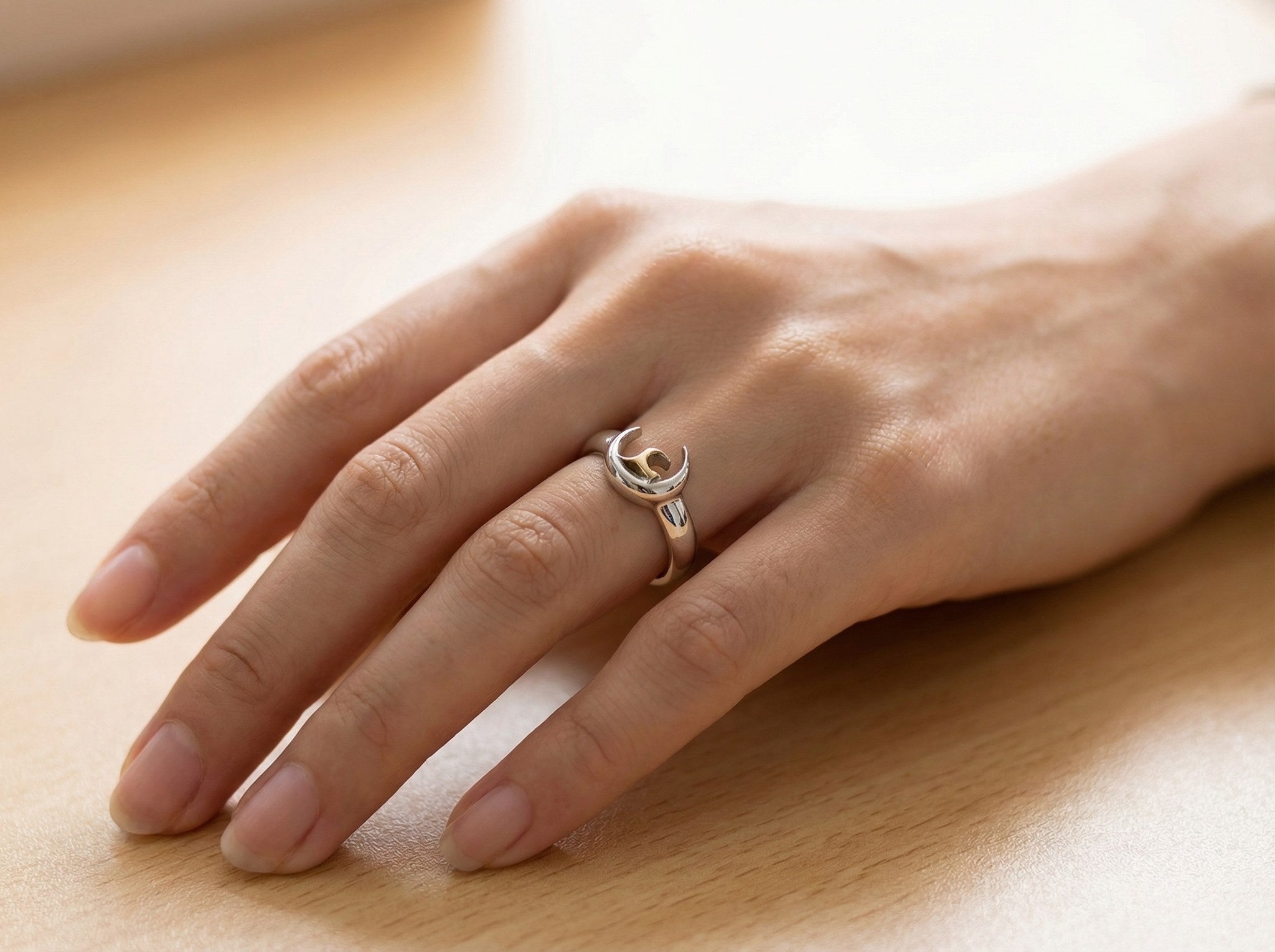 Bin Assaf Letter Hamza Ring — Handmade Sterling Silver .925 Ring